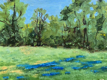 Blue at Cedar Hill
6" x 8" - Oil on Cotton